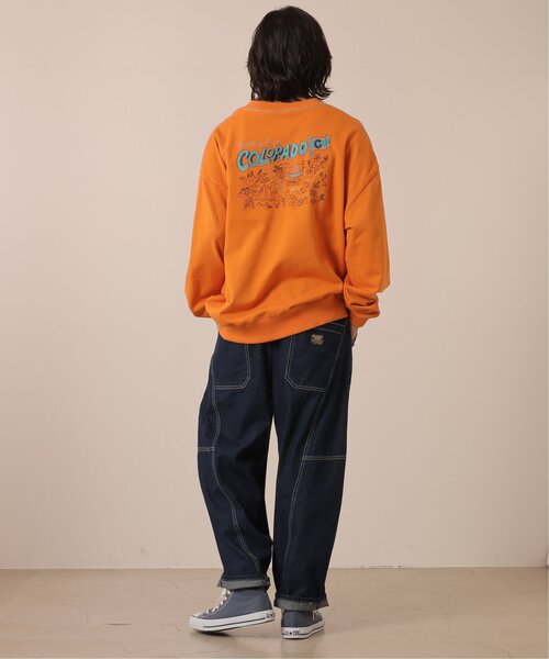 DOUBLE NAME（ダブルネーム）の「COLORADO MAP BACK刺しゅうプルオーバー/ユニセックス可（スウェット・レディース・オフホワイト/スミクロ/オレンジ・FREE）」の6枚目の写真