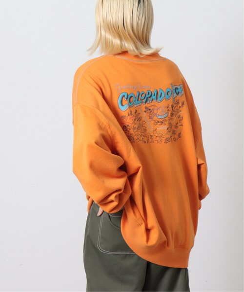 DOUBLE NAME（ダブルネーム）の「COLORADO MAP BACK刺しゅうプルオーバー/ユニセックス可（スウェット・レディース・オフホワイト/スミクロ/オレンジ・FREE）」の7枚目の写真