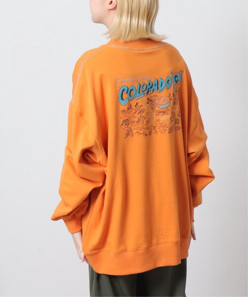 DOUBLE NAME（ダブルネーム）の「COLORADO MAP BACK刺しゅうプルオーバー/ユニセックス可（スウェット・レディース・オフホワイト/スミクロ/オレンジ・FREE）」の13枚目の写真