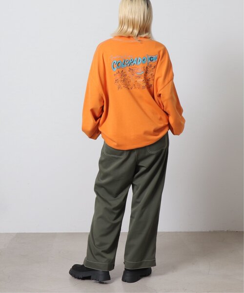 DOUBLE NAME（ダブルネーム）の「COLORADO MAP BACK刺しゅうプルオーバー/ユニセックス可（スウェット・レディース・オフホワイト/スミクロ/オレンジ・FREE）」の15枚目の写真