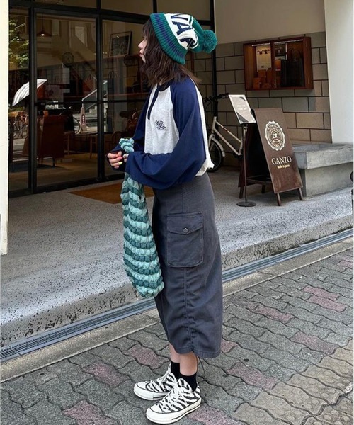 Chick(チック)の「ストリングギャザーカーゴスカート(スカート・レディース・オリーブ/ブラック・L/S/M)」の6枚目の写真