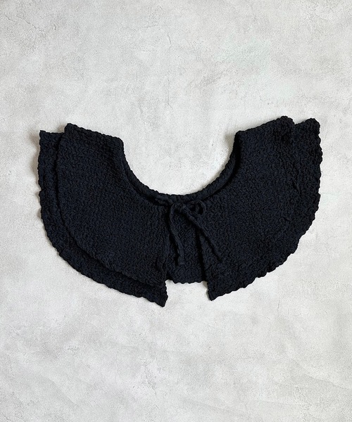 CALMIA（カルミア）の「シャーリングフリルカラー/つけ襟(こども～おとな)（付け襟・レディース・ブラック/イエロー/ブルー・160cm）」の2枚目の写真