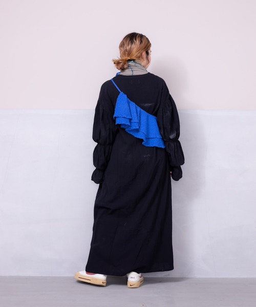 CALMIA（カルミア）の「シャーリングフリルカラー/つけ襟(こども～おとな)（付け襟・レディース・ブラック/イエロー/ブルー・160cm）」の8枚目の写真