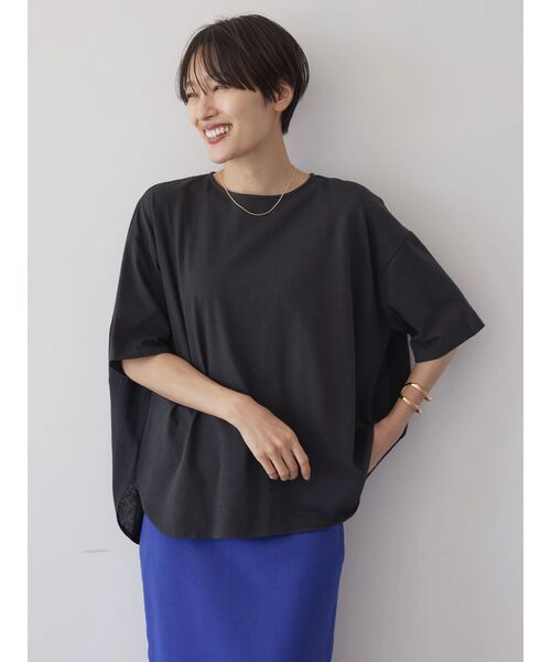 AMERICAN HOLIC（アメリカンホリック）の「ドッキングバックドレープカットプルオーバー（Tシャツ/カットソー・レディース・ネイビー/ブラック/チャコールグレー/オフホワイト・L/M）」の9枚目の写真