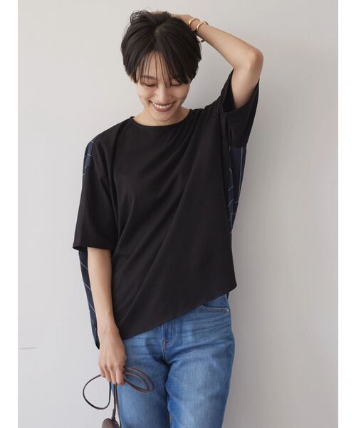 AMERICAN HOLIC（アメリカンホリック）の「ドッキングバックドレープカットプルオーバー（Tシャツ/カットソー・レディース・ネイビー/ブラック/チャコールグレー/オフホワイト・L/M）」の11枚目の写真