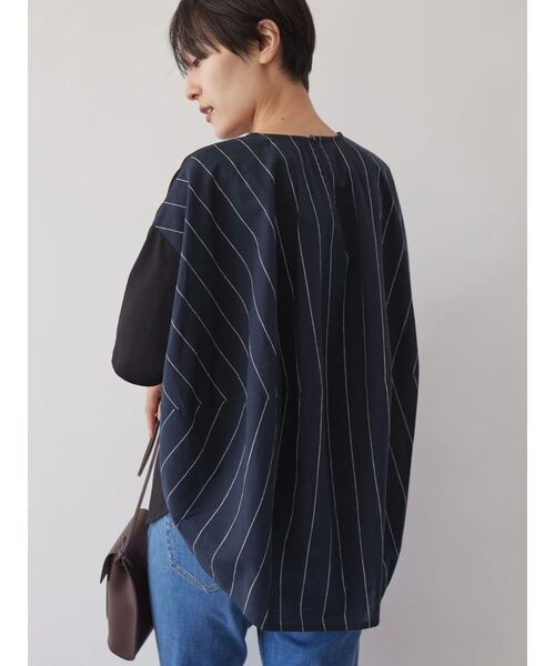 AMERICAN HOLIC（アメリカンホリック）の「ドッキングバックドレープカットプルオーバー（Tシャツ/カットソー・レディース・ネイビー/ブラック/チャコールグレー/オフホワイト・L/M）」の18枚目の写真