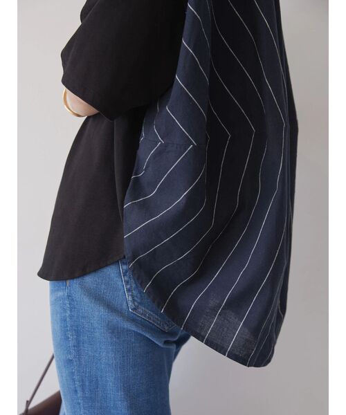 AMERICAN HOLIC（アメリカンホリック）の「ドッキングバックドレープカットプルオーバー（Tシャツ/カットソー・レディース・ネイビー/ブラック/チャコールグレー/オフホワイト・L/M）」の19枚目の写真