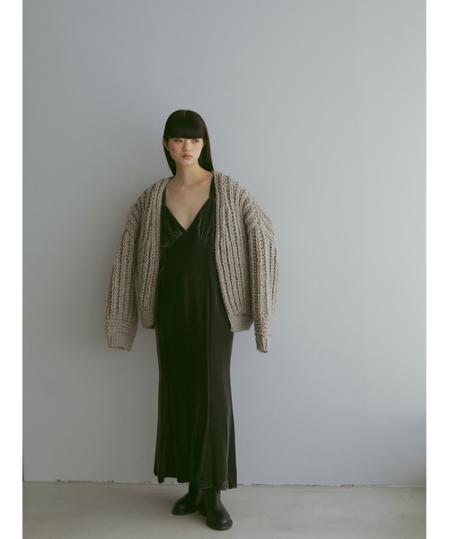 CASA FLINE（カーサフライン）の「ベルベットマーメイドIラインドレス（ワンピース・レディース・ネイビー/グレー・FREE）」の2枚目の写真