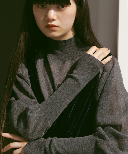 CASA FLINE（カーサフライン）の「ベルベットマーメイドIラインドレス（ワンピース・レディース・ネイビー/グレー・FREE）」の6枚目の写真