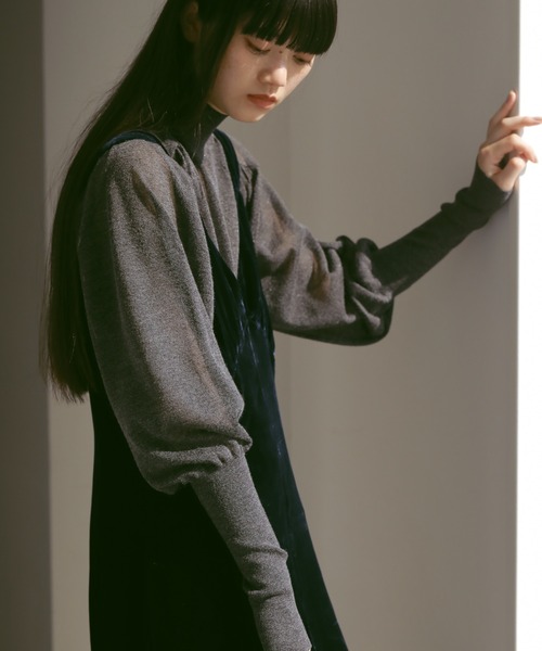 CASA FLINE（カーサフライン）の「ベルベットマーメイドIラインドレス（ワンピース・レディース・ネイビー/グレー・FREE）」の7枚目の写真