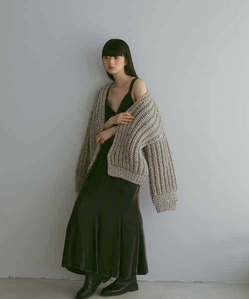 CASA FLINE（カーサフライン）の「ベルベットマーメイドIラインドレス（ワンピース・レディース・ネイビー/グレー・FREE）」の8枚目の写真