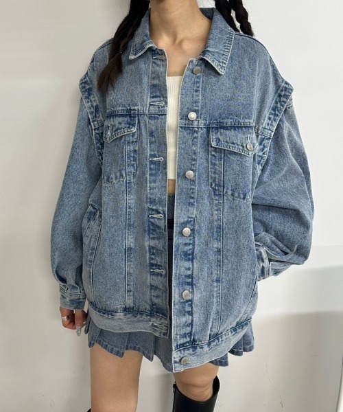 OLIVE des OLIVE（オリーブデオリーブ）の「【WEB限定】袖取り外しビッグGジャン　1032070130（デニムジャケット・レディース・ブラック系その他/ブルー/ブラック/ネイビー・FREE）」の9枚目の写真