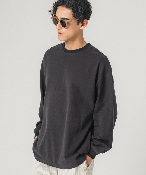 coca(coca)(コカ)の「メンズヘビーウェイトピーチ加工ロンT(Tシャツ/カットソー・メンズ・グレイッシュベージュ/ブラック・L/M/XL)」の1枚目の写真