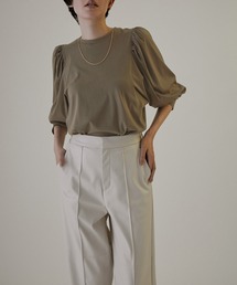 SALON adam et rope'（サロン アダム エ ロペ）の「PRIMA VEIL パフスリーブロングTシャツ【UVケア・接触冷感・洗濯耐久】（Tシャツ/カットソー）」