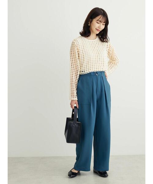 Sugar spoon(シュガースプーン)の「・SUGAR SPOON タックワイドパンツ(その他パンツ・レディース・ブラック/グリーン・FREE)」の8枚目の写真