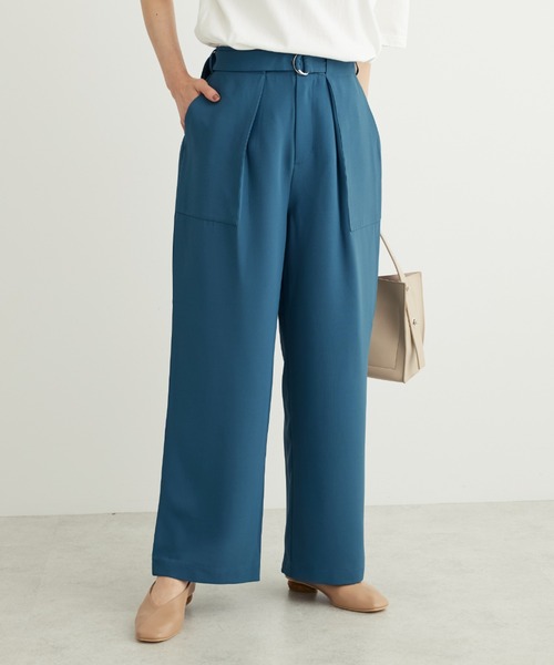 Sugar spoon(シュガースプーン)の「・SUGAR SPOON タックワイドパンツ(その他パンツ・レディース・ブラック/グリーン・FREE)」の1枚目の写真