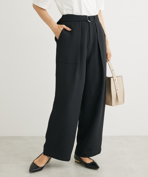 Sugar spoon(シュガースプーン)の「・SUGAR SPOON タックワイドパンツ(その他パンツ・レディース・ブラック/グリーン・FREE)」の2枚目の写真