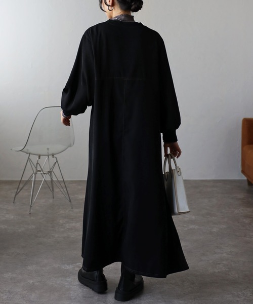 amini（アミニ）の「【2023 A/W】ボリューム袖フレアワンピース（ワンピース・レディース・ブラック/ブラウン/アイボリー・MEDIUM）」の9枚目の写真