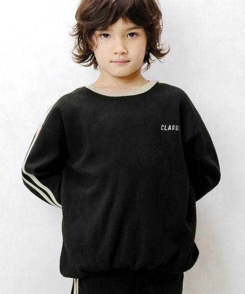 トレーナー 子供服 2 2 フリース 2本ライン BIGシルエットトレーナー