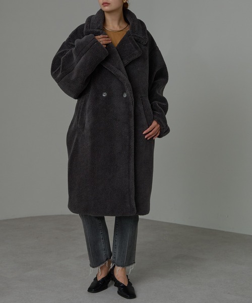 セール】テディボア ロングコート（ピーコート）｜r.（アールドット