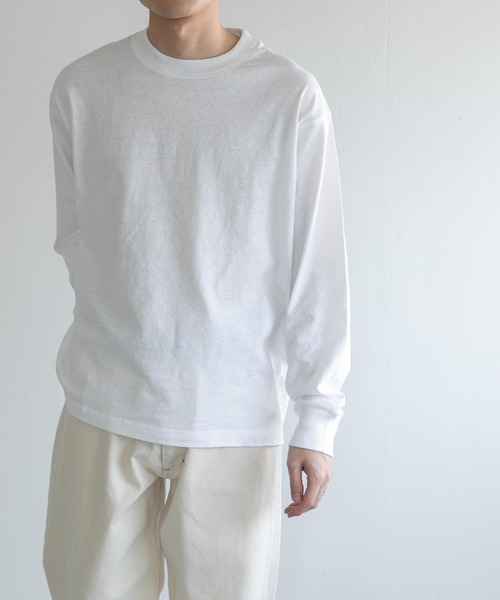 FORK&SPOON(フォークアンドスプーン)の「FORK&SPOON ラフィー天竺クルーネックTシャツ(Tシャツ/カットソー・メンズ・ライトグレー/ホワイト/ブラック・4/5)」の4枚目の写真