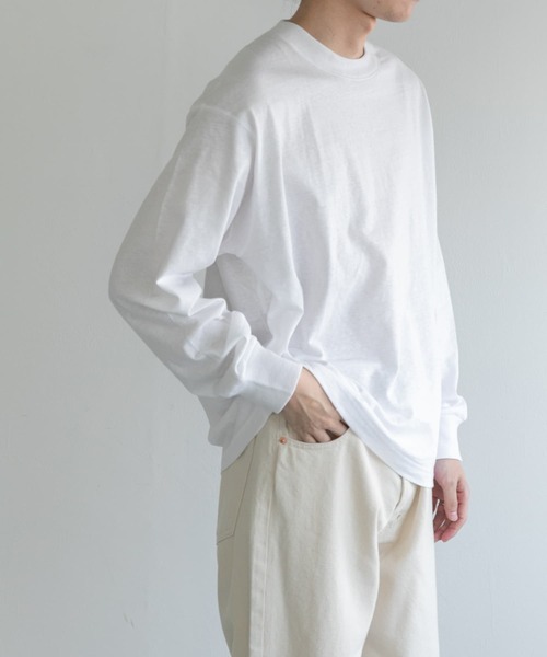 FORK&SPOON(フォークアンドスプーン)の「FORK&SPOON ラフィー天竺クルーネックTシャツ(Tシャツ/カットソー・メンズ・ライトグレー/ホワイト/ブラック・4/5)」の7枚目の写真