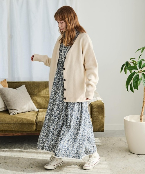 Crisp（クリスプ）の「オーバーソフトニットカーディガン（カーディガン/ボレロ・レディース・ブルー/ブラウン/イエロー/チャコールグレー/ピンク/アイボリー・FREE）」の21枚目の写真