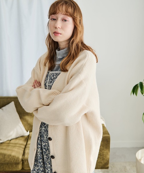 Crisp（クリスプ）の「オーバーソフトニットカーディガン（カーディガン/ボレロ・レディース・ブルー/ブラウン/イエロー/チャコールグレー/ピンク/アイボリー・FREE）」の19枚目の写真