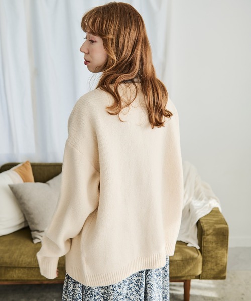 Crisp（クリスプ）の「オーバーソフトニットカーディガン（カーディガン/ボレロ・レディース・ブルー/ブラウン/イエロー/チャコールグレー/ピンク/アイボリー・FREE）」の17枚目の写真