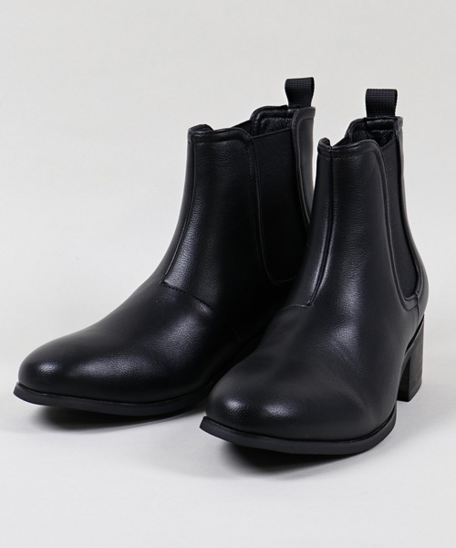 CALLNE サイドゴア ヒールブーツ BLK 42 CALLNE ブーツ 「CALLNE」Squaretoe Real Leather Heelboots