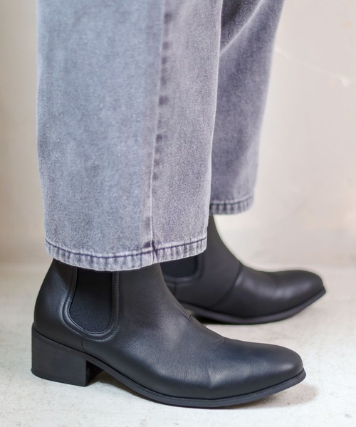 SPINNS（スピンズ）の「サイドゴア フェイクレザーヒールブーツ（ブーツ・メンズ・ブラック・L/M/S）」の6枚目の写真