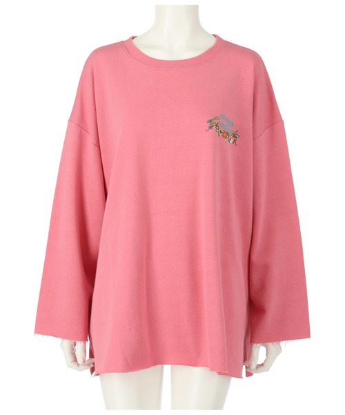 anap mimpi(アナップミンピ)の「カラフル サークル フラワー 裏毛 カットオフ スウェット トレーナー(スウェット・レディース・ピンク/グリーン・FREE)」の16枚目の写真