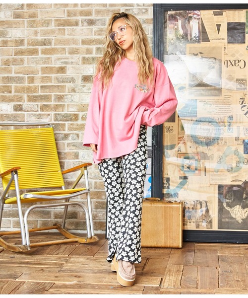 anap mimpi(アナップミンピ)の「カラフル サークル フラワー 裏毛 カットオフ スウェット トレーナー(スウェット・レディース・ピンク/グリーン・FREE)」の12枚目の写真