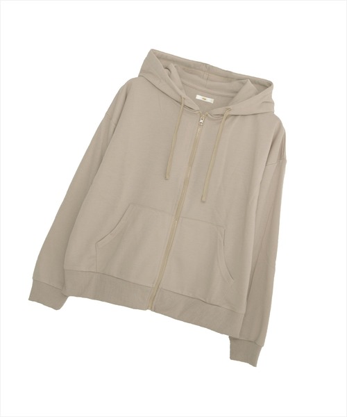 Dita（ディータ）の「ベーシック無地裏毛ZIPパーカー(単品販売)（ルームウェア/パジャマ・レディース・ブラック/ベージュ/ブルーグレー・L/M）」の17枚目の写真