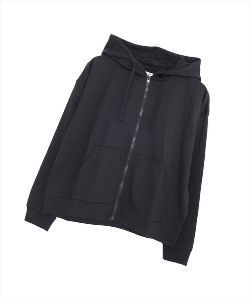 Dita（ディータ）の「ベーシック無地裏毛ZIPパーカー(単品販売)（ルームウェア/パジャマ・レディース・ブラック/ベージュ/ブルーグレー・L/M）」の10枚目の写真