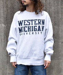 【ヴィンテージ古着】90's WESTERN MICHIGAN UNIVERSITY カレッジプリント リバースタイプ クルーネックスウェット