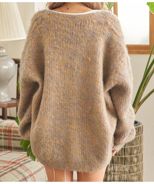 anap mimpi（アナップミンピ）の「起毛オーバーサイズMIXニットカーディガン（カーディガン/ボレロ・レディース・ブルー/ベージュ/オレンジ・FREE）」の11枚目の写真