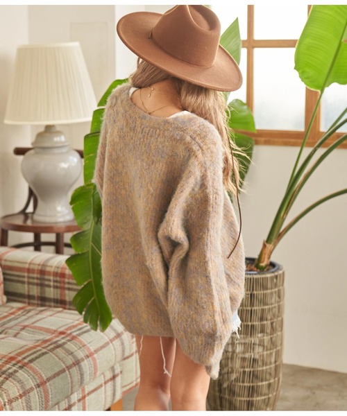 anap mimpi（アナップミンピ）の「起毛オーバーサイズMIXニットカーディガン（カーディガン/ボレロ・レディース・ブルー/ベージュ/オレンジ・FREE）」の18枚目の写真