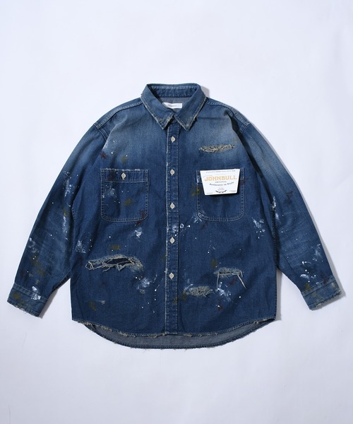 Johnbull(ジョンブル)の「8オンスデニムハードワーカーシャツ(シャツ/ブラウス・メンズ・インディゴブルー・SMALL/MEDIUM/LARGE)」の6枚目の写真