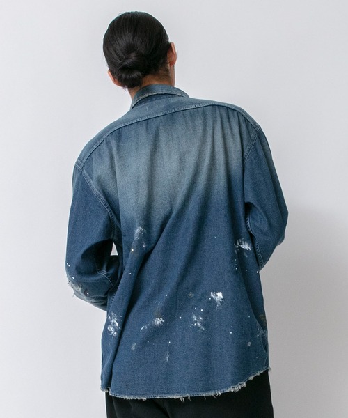 Johnbull(ジョンブル)の「8オンスデニムハードワーカーシャツ(シャツ/ブラウス・メンズ・インディゴブルー・SMALL/MEDIUM/LARGE)」の4枚目の写真