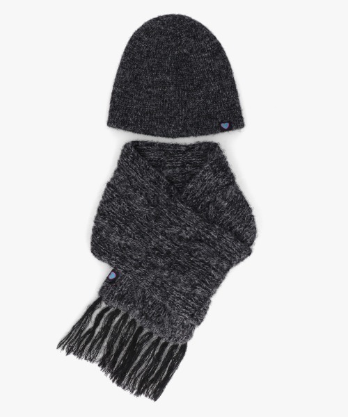 OVERRIDE（オーバーライド）の「KIDS EARTH FUND REC BEANIE&MUFFLER SG/ビーニー&マフラー / オーバーライド（ニットキャップ/ビーニー・レディース・ライトベージュ/ピンク/ダークグレー・57~59cm）」の5枚目の写真