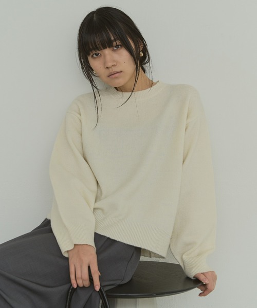 LIENCOEUR（リアンクール）の「ルーズニットプルオーバー（ニット/セーター・レディース・ブラック/ピンク/ブルー/オフホワイト/モカ/グリーン/ベージュ/ブラウン・FREE）」の2枚目の写真