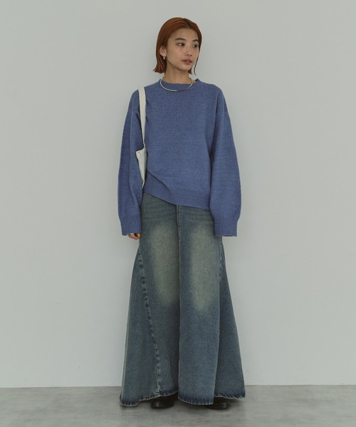 LIENCOEUR（リアンクール）の「ルーズニットプルオーバー（ニット/セーター・レディース・ブラック/ピンク/ブルー/オフホワイト/モカ/グリーン/ベージュ/ブラウン・FREE）」の7枚目の写真