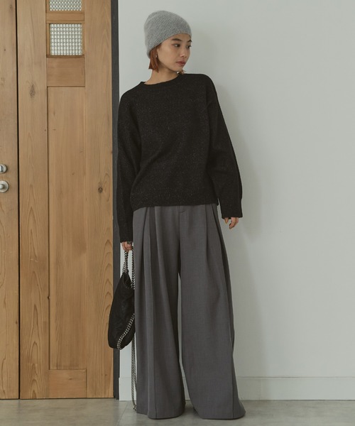 LIENCOEUR（リアンクール）の「ルーズニットプルオーバー（ニット/セーター・レディース・ブラック/ピンク/ブルー/オフホワイト/モカ/グリーン/ベージュ/ブラウン・FREE）」の22枚目の写真