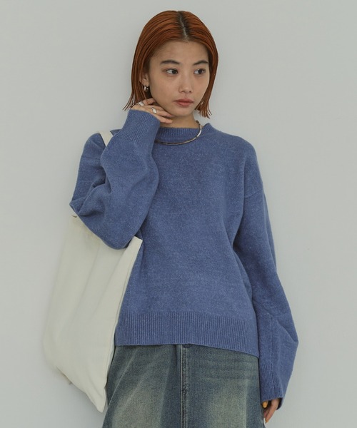 LIENCOEUR（リアンクール）の「ルーズニットプルオーバー（ニット/セーター・レディース・ブラック/ピンク/ブルー/オフホワイト/モカ/グリーン/ベージュ/ブラウン・FREE）」の16枚目の写真