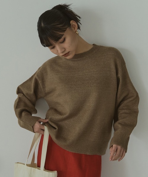 LIENCOEUR（リアンクール）の「ルーズニットプルオーバー（ニット/セーター・レディース・ブラック/ピンク/ブルー/オフホワイト/モカ/グリーン/ベージュ/ブラウン・FREE）」の13枚目の写真