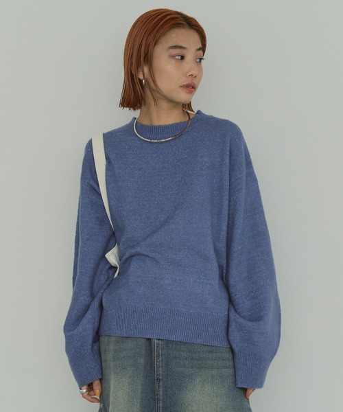 LIENCOEUR（リアンクール）の「ルーズニットプルオーバー（ニット/セーター・レディース・ブラック/ピンク/ブルー/オフホワイト/モカ/グリーン/ベージュ/ブラウン・FREE）」の14枚目の写真