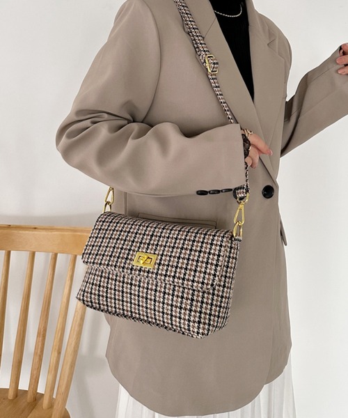 セール】チェックスクエアショルダーバッグ（ショルダーバッグ）｜CLEA