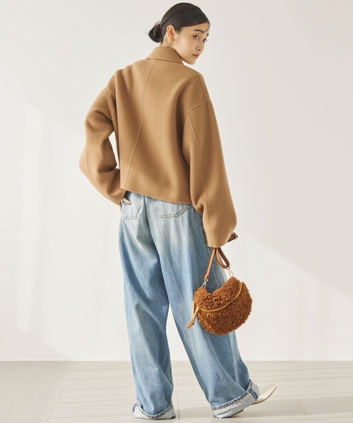 BABYLONE（バビロン）の「ショートリバーコート（ステンカラーコート・レディース・ネイビー/ブラウン系その他・フリー）」の9枚目の写真