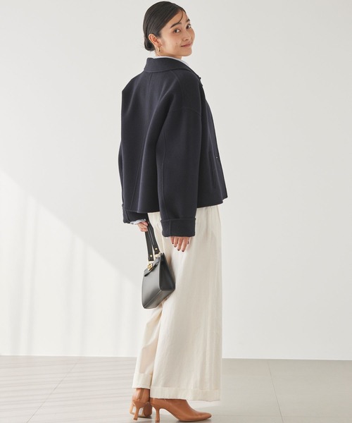 BABYLONE（バビロン）の「ショートリバーコート（ステンカラーコート・レディース・ネイビー/ブラウン系その他・フリー）」の13枚目の写真